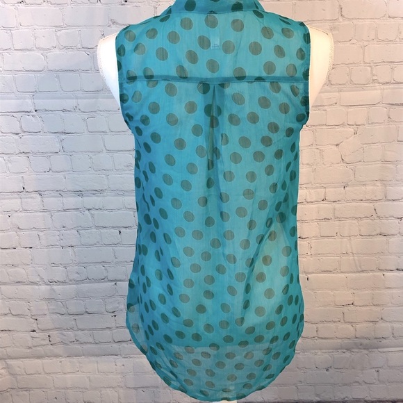 XHILARATION Sleeveless Blouse Sheer Polka Dot-Small - Picture 3 of 3